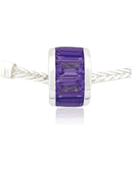 Ryssa925 Sterling Silver Elegance Gemstone Charm (Pandora Compatible) - Genuine Amethyst