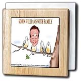 Londons Times Funny Panel Hollywood Cartoons - Robin Williams And Family - Tile Napkin Holders