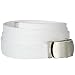 White One Size Canvas Military Web Belt With Silver Slider Buckle 44"