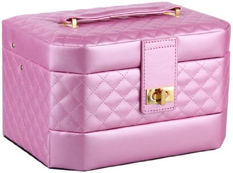 [Rowling] Jewellery Box Storage Case Beads Watch Case Gift Box Faux Leather Zg223 (Pink)