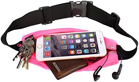 Altpro Water Resistant Running Belt Waist Pack for Iphone 6/6s,6/6s Plus,galaxy S5,s6,note 4/5,slimfit Fits Most Smartphones (Rose Red, 5.5")