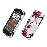 EMPIRE White with Purple Flowers Rubberized Design Hard Case Cover for Veri ....