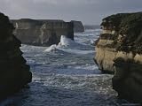 Sedimentary Layers Revealed by Erosion Decorate Coastal Cliffs National Geographic Collection Photographic Poster Print by Sam Abell, 40x30