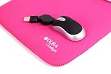 DURAGADGET Black & Pink Reversible 12" Neoprene Laptop Case With USB Mini Mouse (Fits Apple 13-inch MacBook Pro, HP Pavilion DV3 & Toshiba Satellite R830)