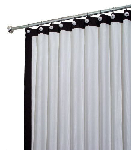 InterDesign Otto Framed Shower Curtain, White/Black InterDesign Otto Framed Shower Curtain, White/Black
