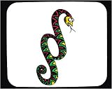 Decorated Mouse Pad with green, snake, reptile, red, surprise