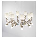 IMAGE OF Wood Chandelier Finish: Silver, Shades: Yes