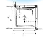 Crane Plumbing 36WLD-WH Cascade Shower Floor (double threshold), White