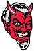 Red Devil Embroidered Patch Satanic Evil Lucifer Satan Iron-on Emblem Small