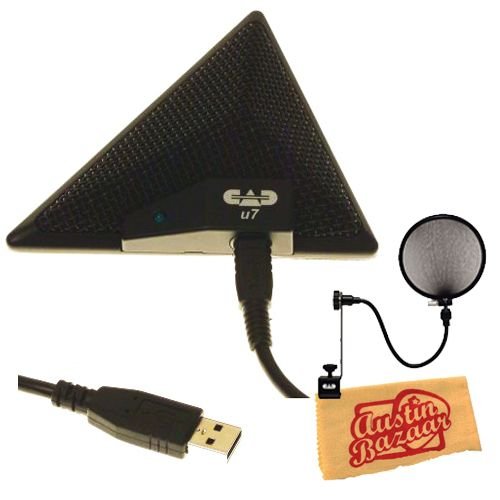Best Price CAD U7 USB Tabletop Recording Microphone Bundle with Pop Filter and Polishing Cloth