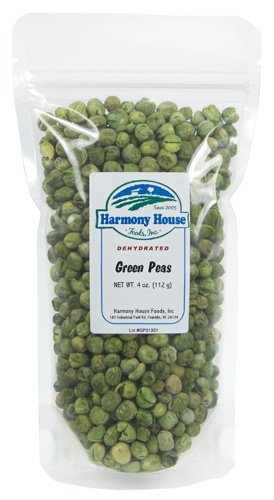 Harmony House Foods Dried Peas, whole (4 oz, ZIP Pouch) for Cooking, Camping, Emergency Supply, and More