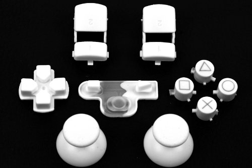 White buttons, R1/R2/L1/L2, D-pad, Start/Back, Thumbstick set for Playstation 3 controller (Square, Triangle, X, Circle) Custom mod (PS3)