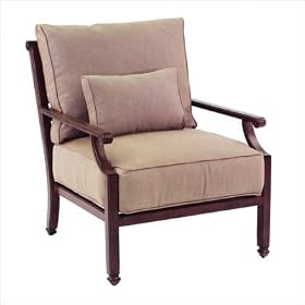 Regent Deep Seating Cushioned Lounge Chair with One Kidney Pillow by
