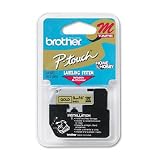 BRTM821 Non-Laminated Lettering Tape, Metallic, 3/8" Size,Black/Gold