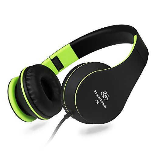 Sound Intone I68 Headphones with Microphone,Stereo Headset with In-line Volume Control for Kids / Girls / Men and Woman, Compatible with iPhone, iPod, iPad, MP3,Mp4, Samsung, HTC, Laptops (Black/green)