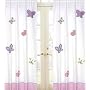 Pink and Purple Butterfly Window Treatment Panel - Set of 2