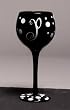 Winogram - Monogram Black Polka Dot Wine Glass - P