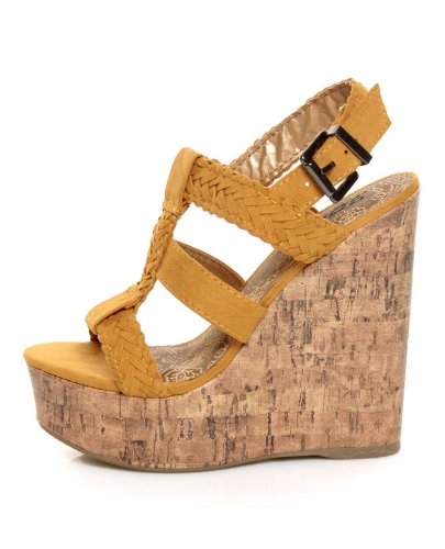 Womens Wedges Yellow Platforms Dress Shoes Sandals