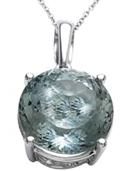 Genuine Green Amethyst Necklace / Pendant by Effy Collection® in 14 kt White Gold