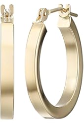 14k Yellow Gold Square Tube Hoop Earrings