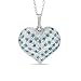 Paris Jewelry 1/3 Carat Genuine Blue Diamond Platinum Heart Necklace 18 inch length