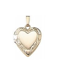 Solid 14K Yellow Gold Small Heart Locket 1/2 inch x 1/2 inch Solid 14K Yellow Gold