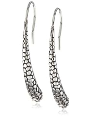 Zina Sterling Silver Drop Wire Earrings with Stingray Texture In Silver
