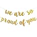 Gold Glittery We are So Proud of You Banner -Graduation Party/Grad Party Decorations