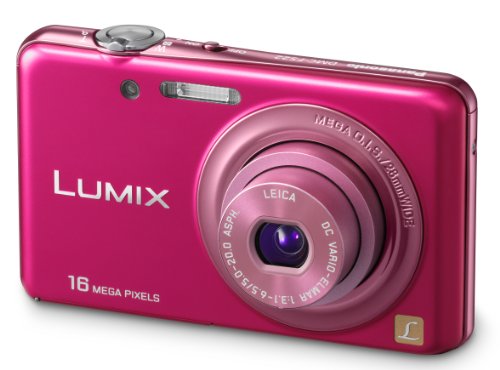 Panasonic Lumix DMC-FS22EG-P Digitalkamera (16 Megapixel, 4-fach opt. Zoom, 7,5 cm (3 Zoll) Touchscreen, bildstabilisiert) pink