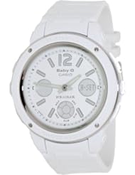 Casio Womens Baby-G BGA150-7B White Resin Quartz Watch with Digital Dial