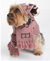 NEW AUTHENTIC JUICY COUTURE DOG LOGO SWEATER, HAT & SCARF SET