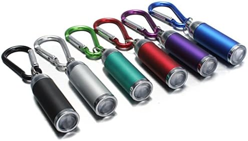 Mini Convex Mirror Multicolor LED Flashlight Keychain Keyring