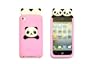 New Cute TWIN PANDA Soft Silicon Back Case Cover Skin for iPod Touch 4 3D in Baby Pink