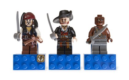 LEGO Pirates of the Caribbean Magnet Set: Jack Sparrow, Hector Barbossa and Gunner Zombie 853191
