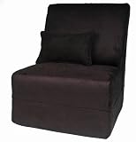 Fun Furnishings Teen Chair, Black Micro Suede