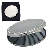 Personalised Oval Compact Mirror with Bead Design Engraved Free