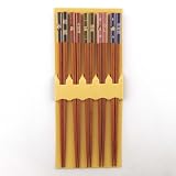 Japanese Office Mates Chopsticks Set with Five Sets of Nine Inch Chopsticks in Assorted Colors