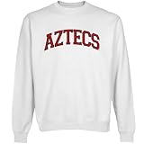 NCAA San Diego State Aztecs White Arch Applique Crew Neck Fleece Sweatshirt