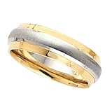 14K Two-Tone Gold Wedding Band For Men and Women - Size 8