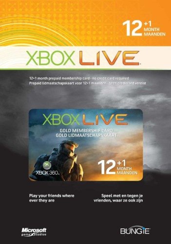 Childrens Toyshop  Third Party New : Xbox Live 12+1 Gold Subscription