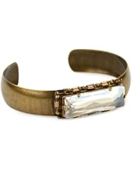 Sorrelli "Raw Sugar" Elongated Crystal Goldtone Cuff Bracelet