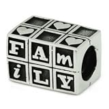 Baby Blocks Love Family Special Occessions Solid Sterling Silver Authentic Ohm Beads Fits European Charm Bead Bracelets