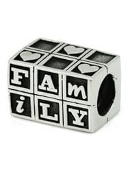 Genuine Ohm Beads (TM) Product. 925 Sterling Silver Love Family Baby Blocks European Bead Charm. 100% Satisfaction Guaranteed.