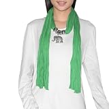 Womens Comfortable & Super-Soft Neck Scarf With Dangle Charms - Green