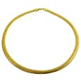 14k Yellow Gold Puffed Lite Omega Necklace