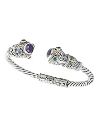 Greg Anthony Bali 18K & Silver Amethyst/Blue Topaz Bracelet