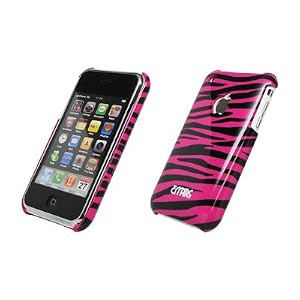 Apple iPhone 3G, 3Gs Empire Stealth Cover Polycarbonate Shell Case, Hot Pink/Black Zebra Print