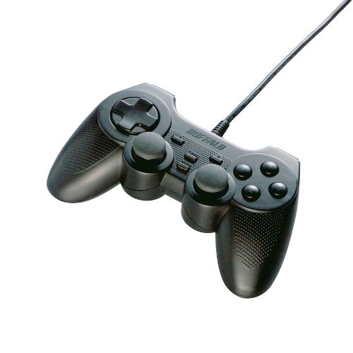バッファローコクヨサプライ BUFFALO USBゲームパッド 12ボタン デジアナ対応 振動/連射機能 ブラック BSGP1203BK