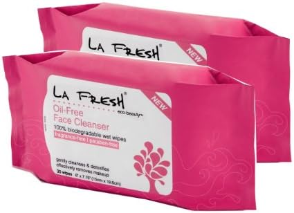 La Fresh Oil-Free Face Cleanser Wipes Fragrance Free, 2 Pack