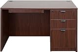 47''W x 23''D Contemporary Right Side Box-Box-File Single Pedestal Desk with Center Drawer [SL-5104-5166-CD-RT-GG]